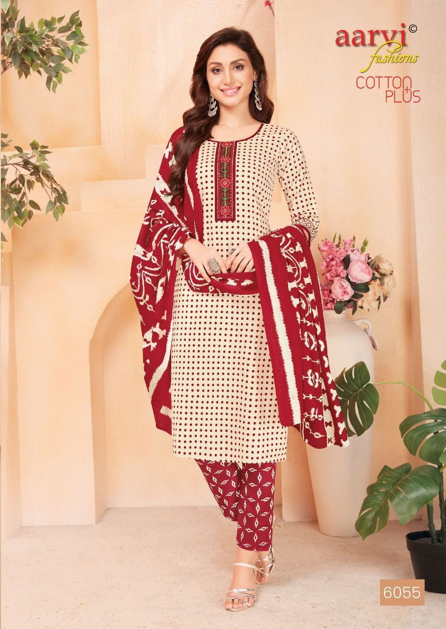 Aarvi Fashion Cotton Fancy Casual Wear Printed Designer Dress Material Collection